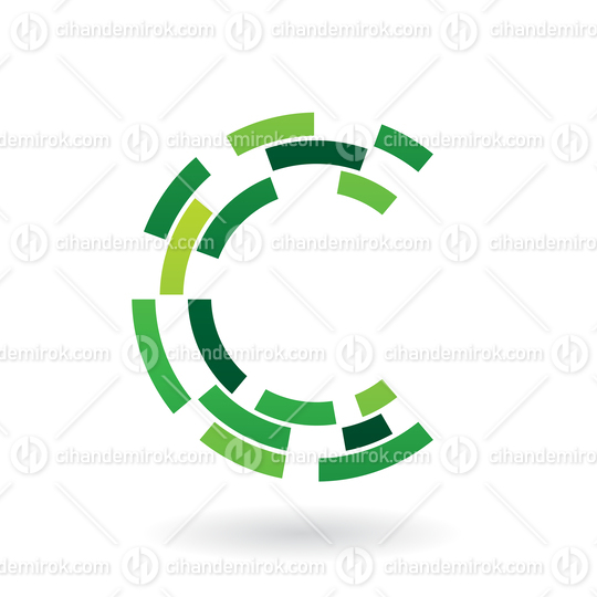 Green Circular Dashed Lines Forming a Letter C Icon
