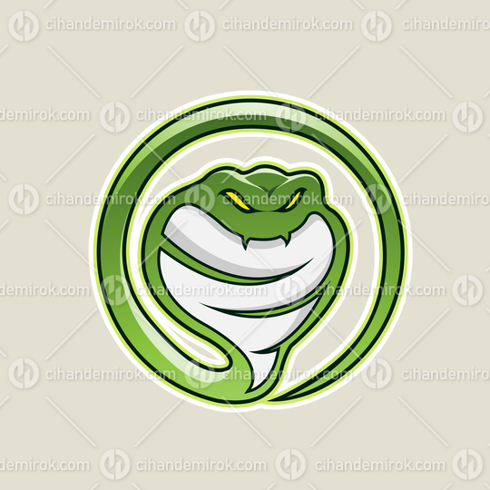 Green Cobra Snake Cartoon Icon Vector Illustration