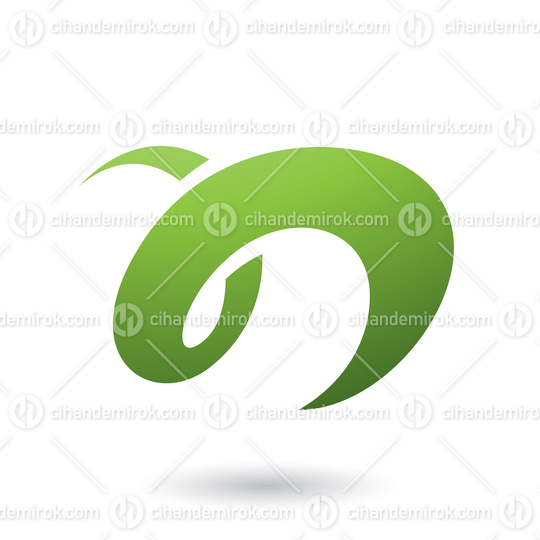 Green Curvy Fun Letter N Vector Illustration