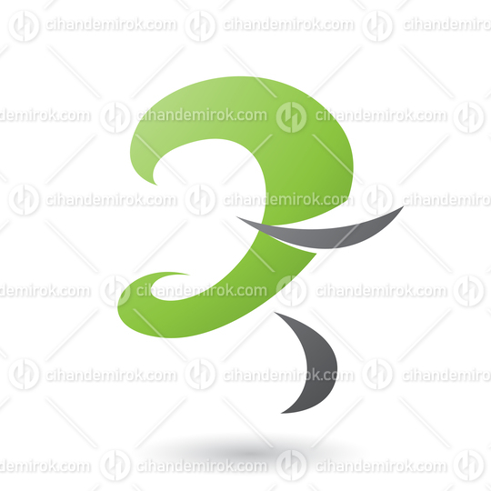 Green Curvy Fun Letter Z Vector Illustration