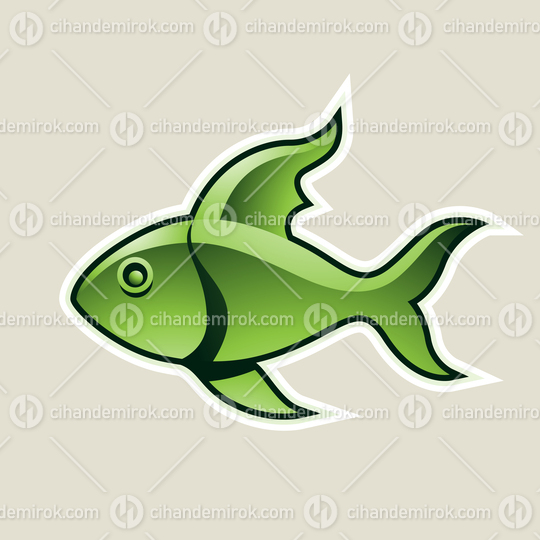 Green Fish or Pisces Icon Vector Illustration