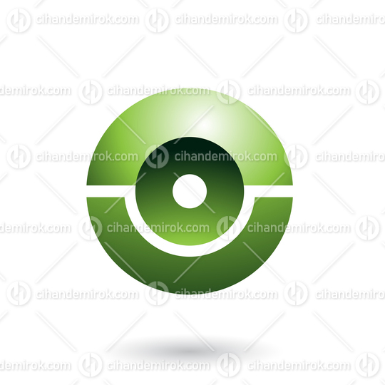 Green Futuristic Shiny Sphere Vector Illustration