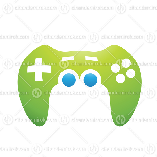 Green Game Controller with Blue Thumbsticks