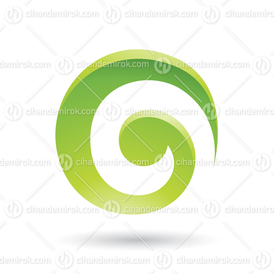 Green Glossy Abstract Swirly Circle Icon