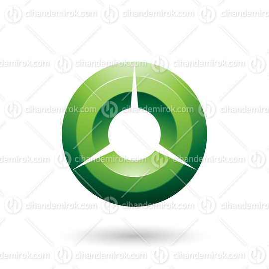 Green Glossy Shaded Circle Vector Illustration