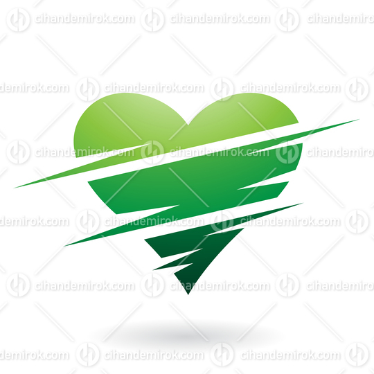 Green Heart Icon with Swooshed Lines