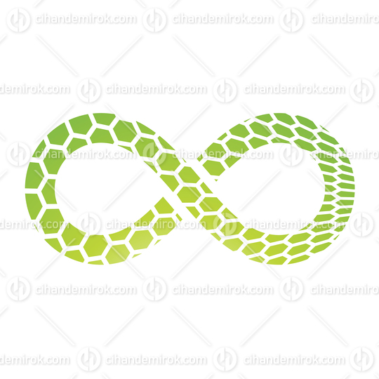 Green Infinity Symbol with Honeycomb Pattern
