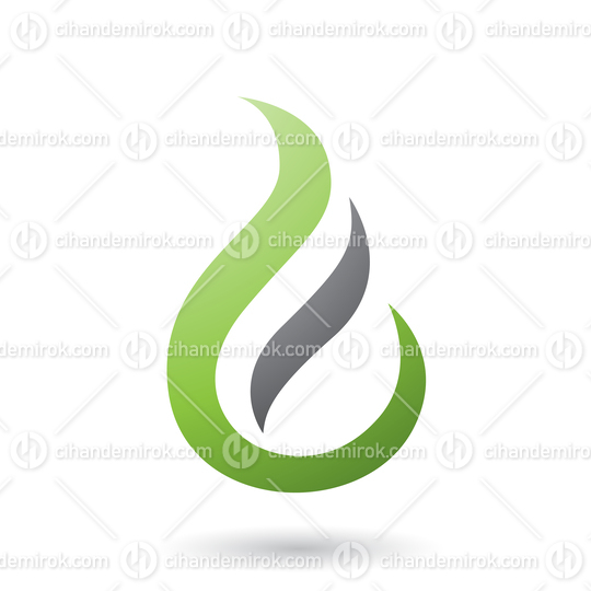 Green Letter E Shaped Fire Icon Vector Illustration