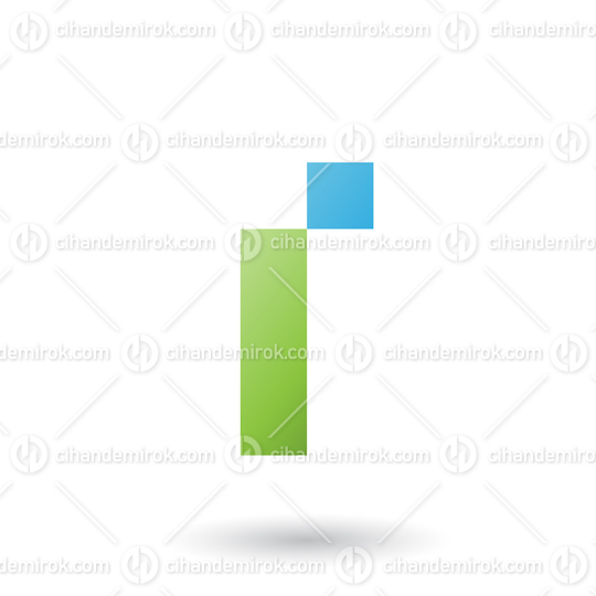 Green Letter I with Rectangular Shapes Vector Illustration