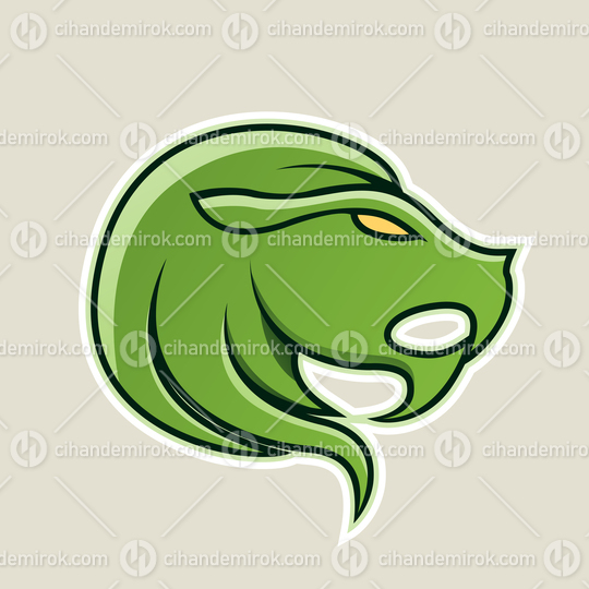 Green Lion or Leo Icon Vector Illustration