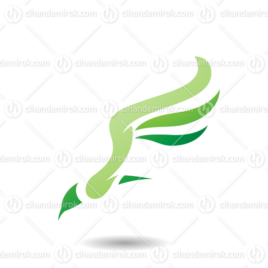 Green Long Winged Bird Icon