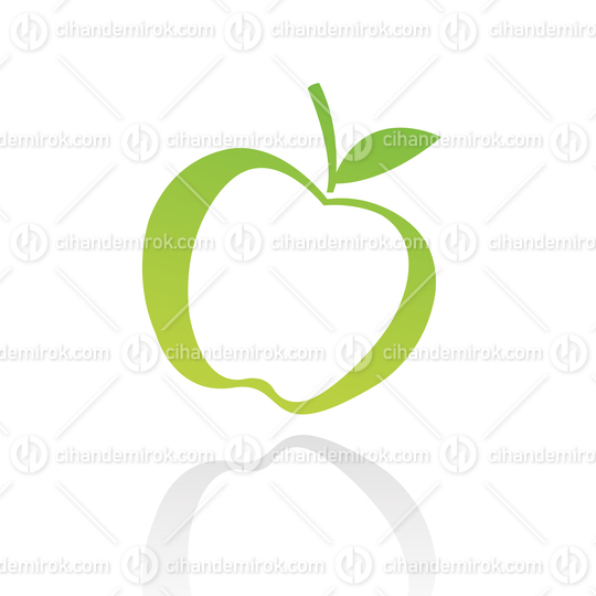 Green Minimalist Line Art Apple Icon