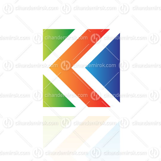 Green Orange and Blue Arrow Square Logo Icon