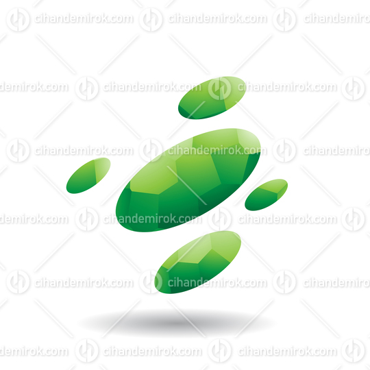 Green Oval Dots Icon with Mosaic Pattern