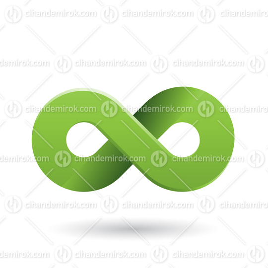Green Shaded and Thick Infinity Symbol Vector Illustration