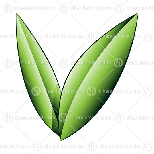 Green Shaded Leaves Icon