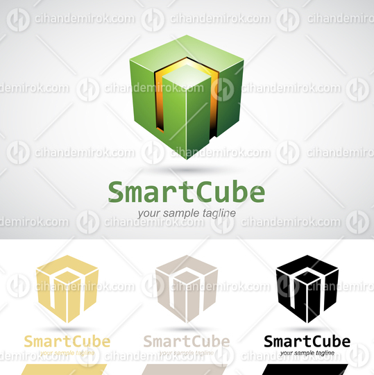 Green Shiny 3d Smart Cube Logo Icon