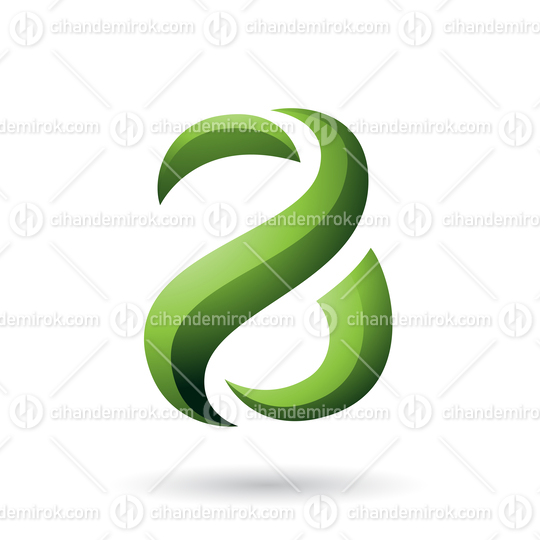 Green Snake Shaped Letter A Vector Illustration