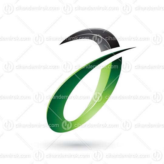 Green Spiky and Glossy Letter A Vector Illustration