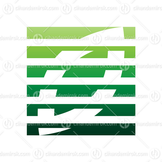 Green Square Striped Wheat Grain Logo Icon - Bundle No: 022