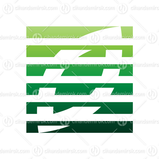 Green Square Striped Wheat Grain Logo Icon - Bundle No: 022