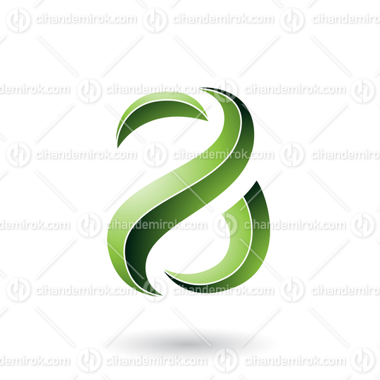 Green Striped Snake Shaped Letter A Vector Illustration