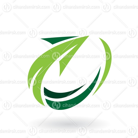Green Striped Swooshing Arrow Icon