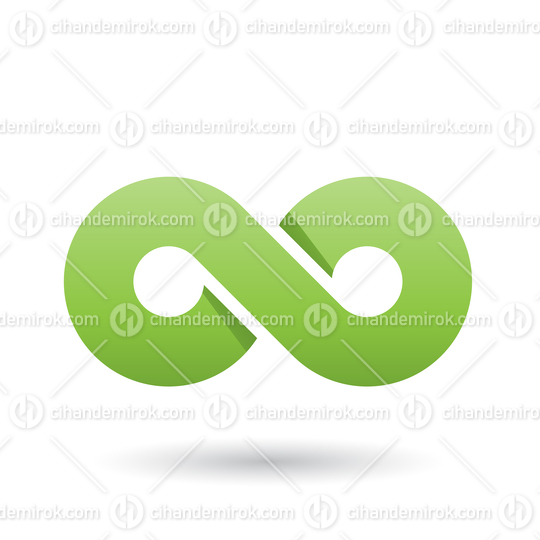 Green Thick Infinity Symbol Vector Illustration