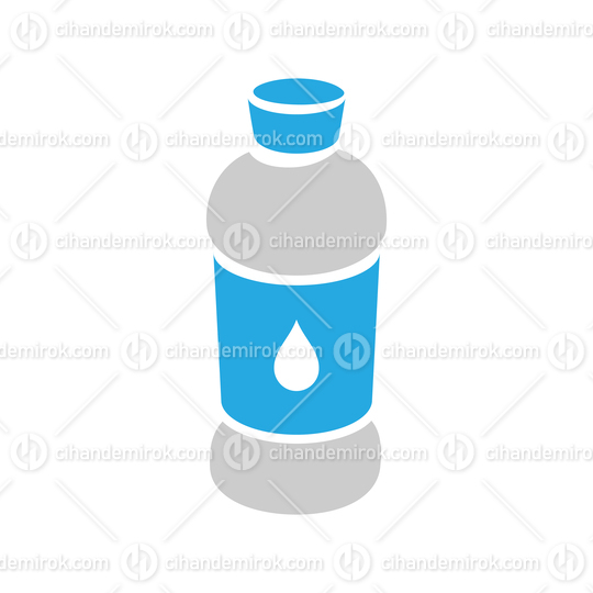 Grey and Blue Water Icon isolated on a White Background