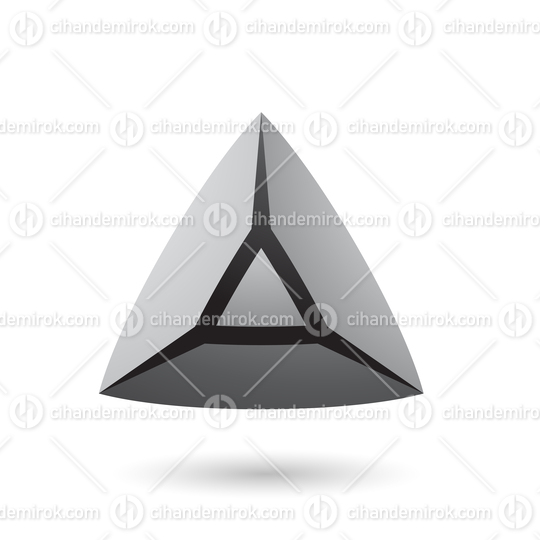 Grey and Bold 3d Pyramid Vector Illustration