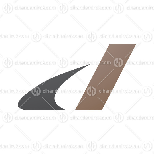 Grey and Brown Italic Swooshy Letter D Icon