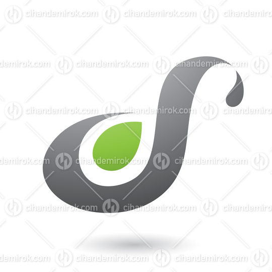 Grey Curvy Fun Letter D or S Vector Illustration