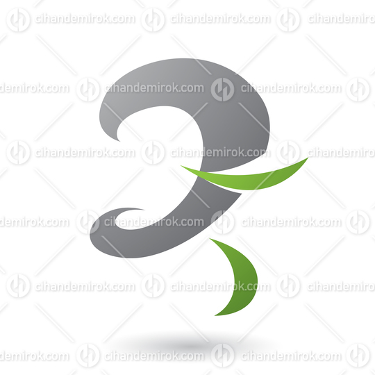 Grey Curvy Fun Letter Z Vector Illustration