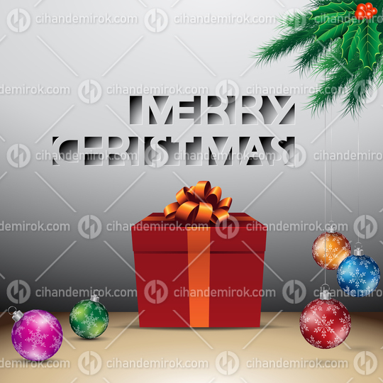 Grey Paper Cut Merry Christmas Background Vector Illustration