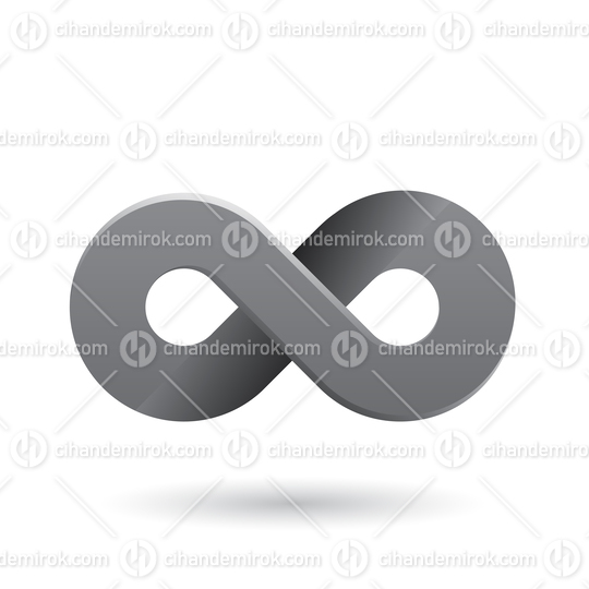 Grey Shaded and Thick Infinity Symbol Vector Illustration