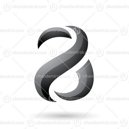 Grey Snake Shaped Letter A Vector Illustration