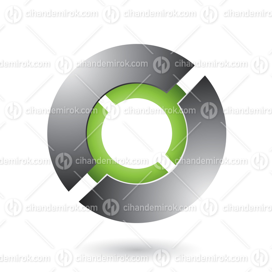 Grey Thick Futuristic Round Disk Vector Illustration