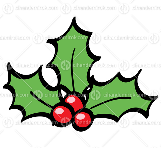 Holly Berries Cartoon Icon