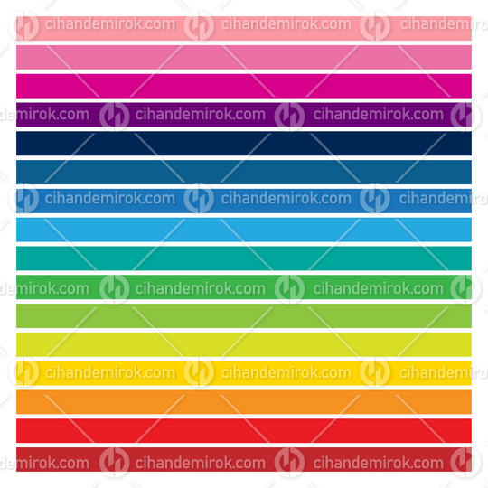 Horizontal Thin Rectangles in Rainbow Colors