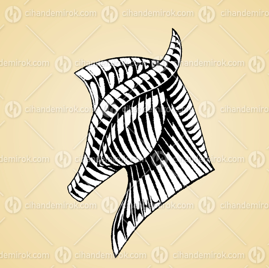 Horse Head, Black and White Scratchboard Engraved Vector