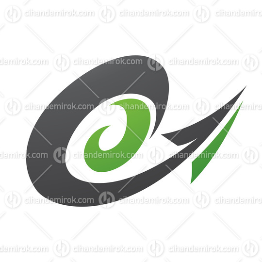 Hurricane Shaped Arrow in Black and Green Colors