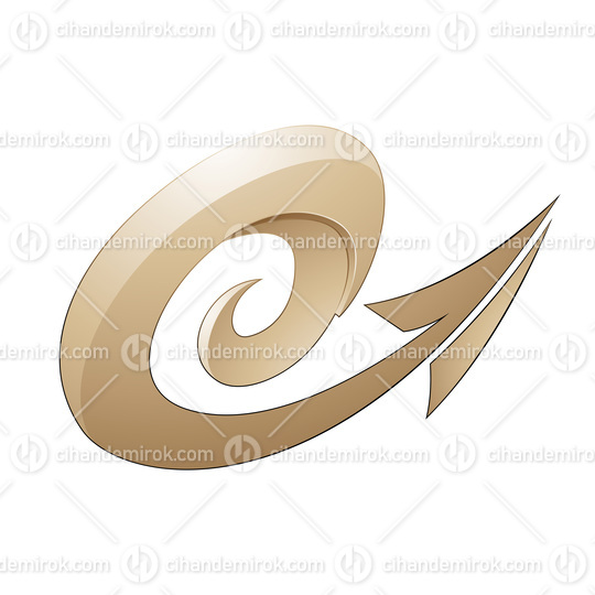 Hurricane Shaped Embossed Arrow in Beige Color