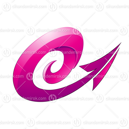 Hurricane Shaped Embossed Arrow in Magenta Color