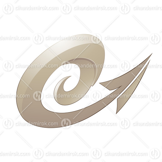 Hurricane Shaped Embossed Beige Arrow