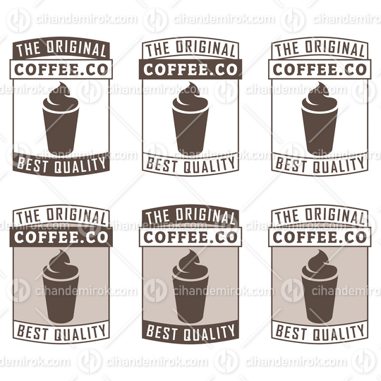 Iced Coffee Icon with Text