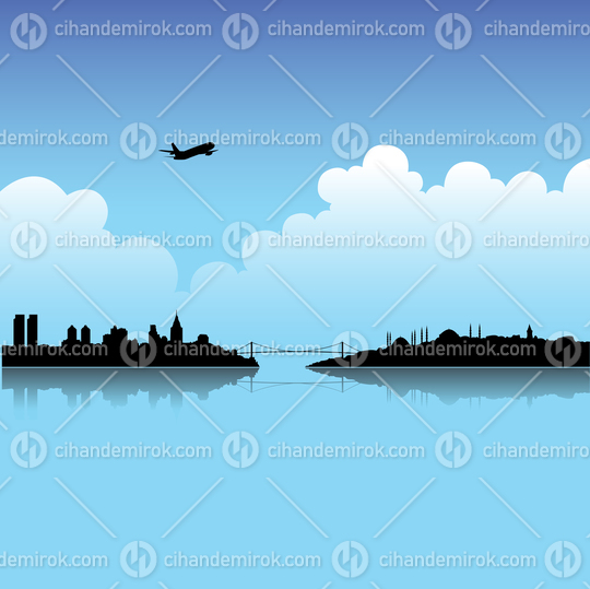 Illustration of Istanbul with Blue Sky