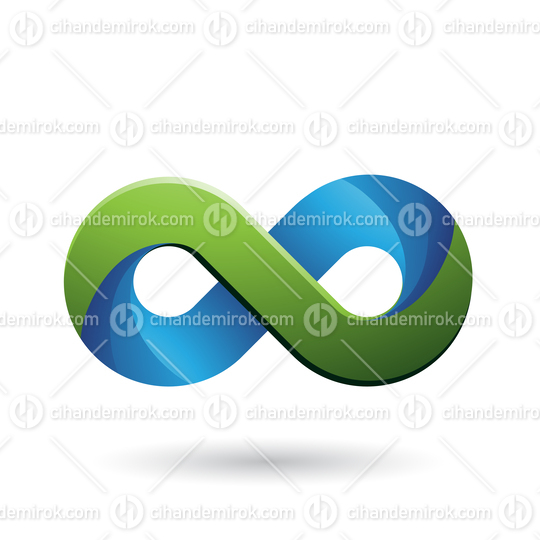 Infinity Symbol with Blue and Green Color Tints Vector Illustration