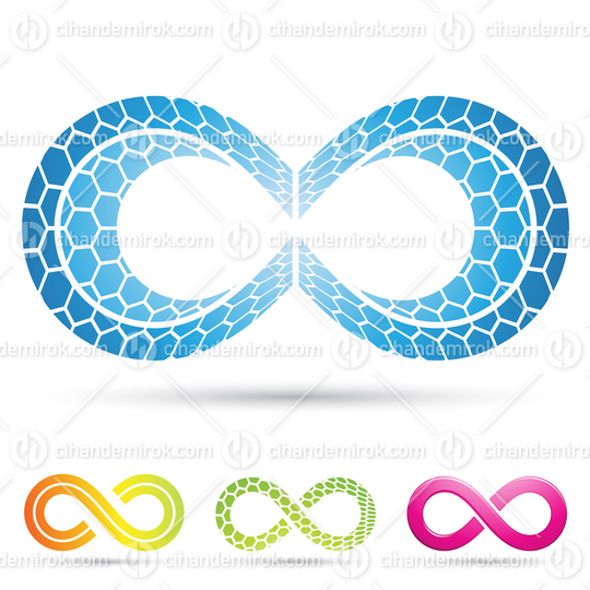Infinity Symbol with Blue Mosaic Hexagon Pattern