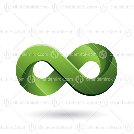 Infinity Symbol with Green Color Tints Vector Illustration