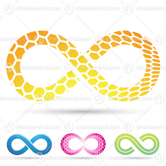 Infinity Symbol with Honeycomb Hexagon Pattern
